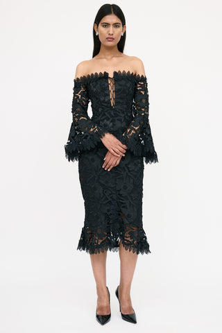 Nicholas Lace Off Shoulder Dress