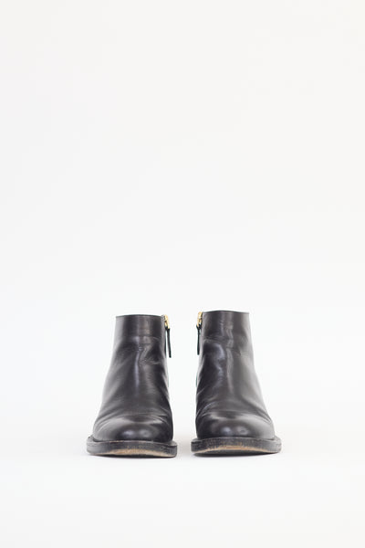 Nicholas Kirkwood // Black Leather Faux Pearl Ankle Boot  display picture 3