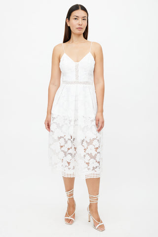 Nicholas White Lace Midi Dress