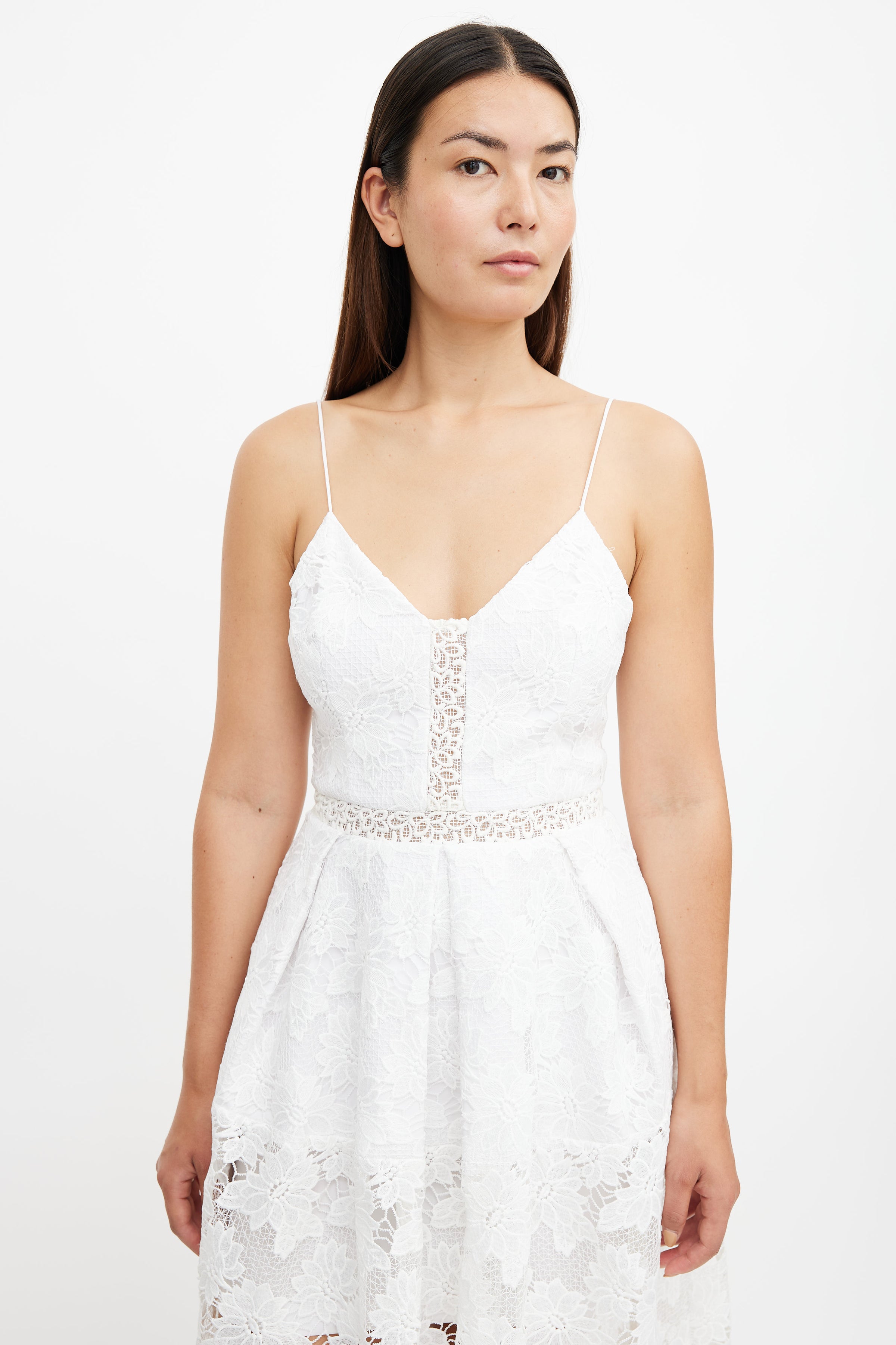 Nicholas // White Lace Midi Dress VSP Consignment Nicholas // White Lace Midi Dress VSP Consignment