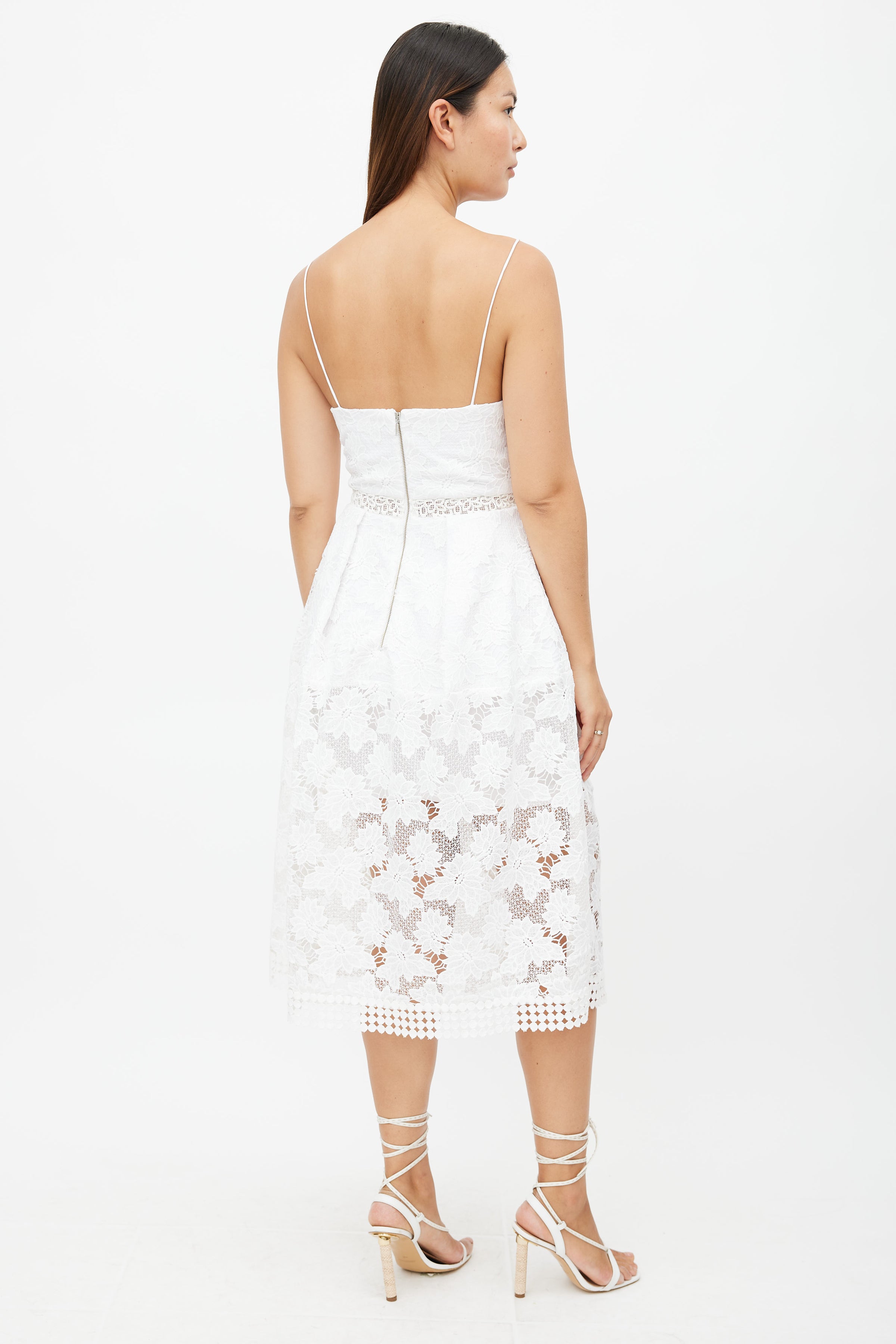 Nicholas // White Lace Midi Dress VSP Consignment Nicholas // White Lace Midi Dress VSP Consignment