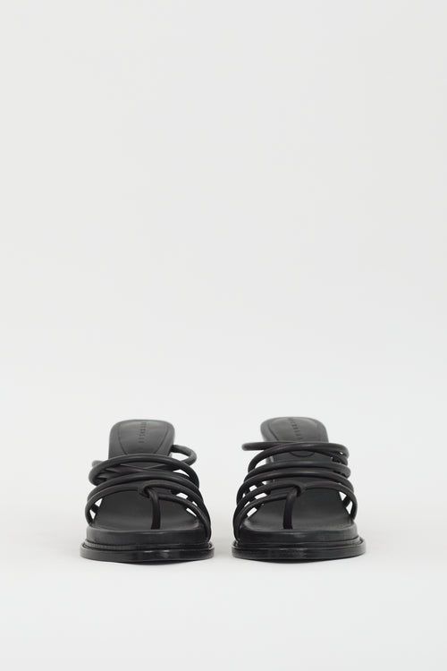 Nicholas K Black Leather Sacha Strappy Heel