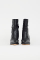 Nicholas Kirkwood Black Embossed Leather Heeled Boot