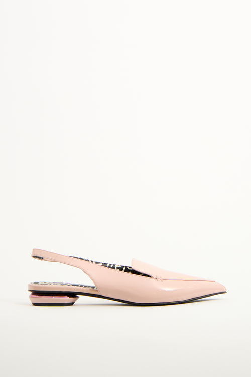 Nicholas Kirkwood Pink Patent Leather Slingback Flat