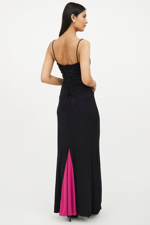 Black Ruched Maxi Dress