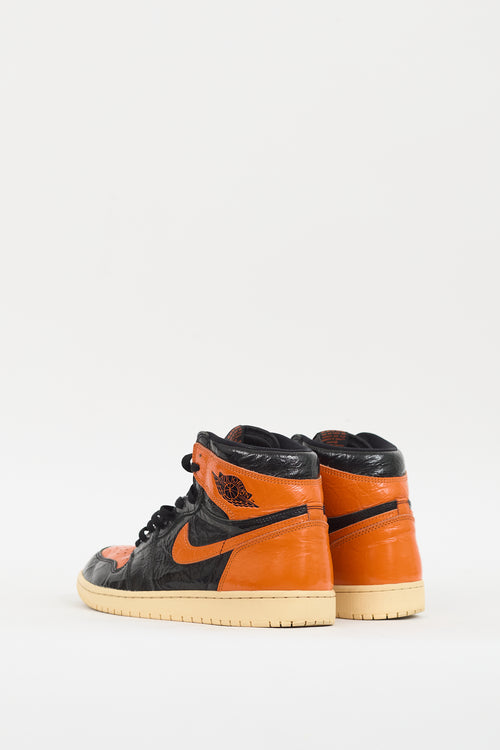 Nike Air Jordan Black & Orange Retro High 1 Sneaker