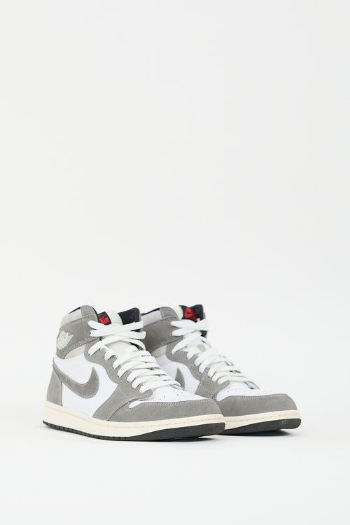 Nike Air Jordan Grey & White Retro High 1 Sneaker