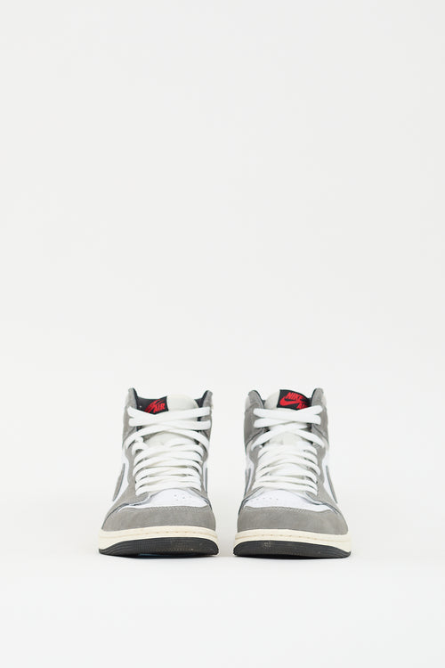 Nike Air Jordan Grey & White Retro High 1 Sneaker