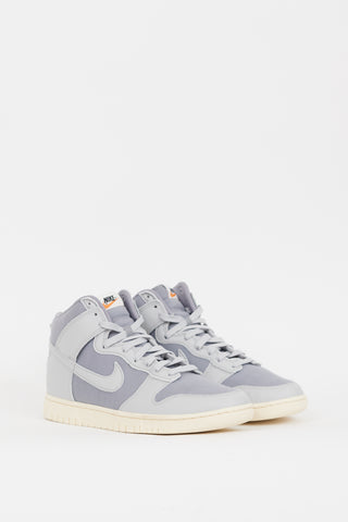 Nike Grey Leather & Canvas Dunk High Premium Sneaker