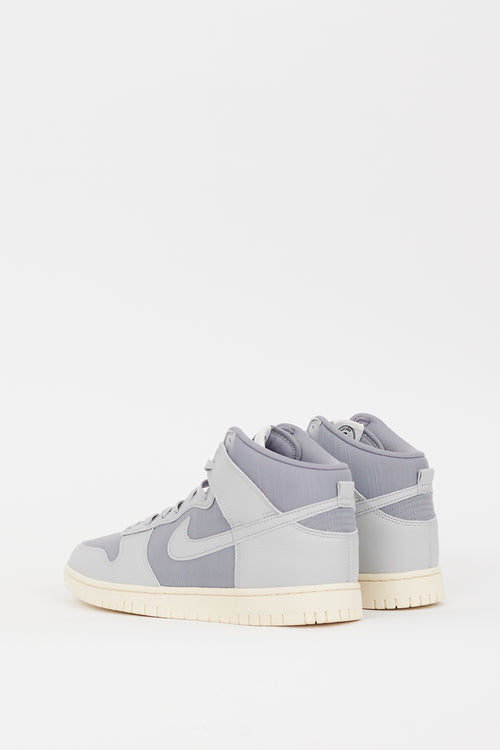 Nike Grey Leather & Canvas Dunk High Premium Sneaker
