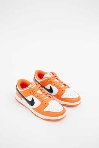 Nike Orange & White Dunk Low Sneakers