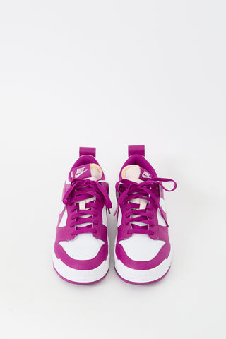 Nike White & Purple Leather Dunk Disrupt Sneaker