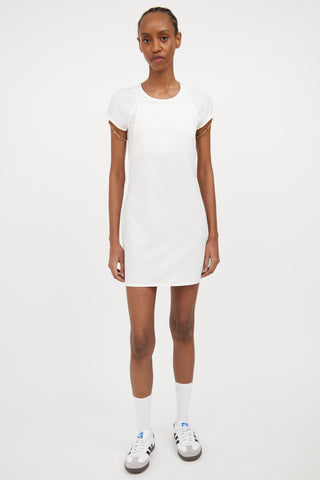 X Nike White Layered Cut Out Dress