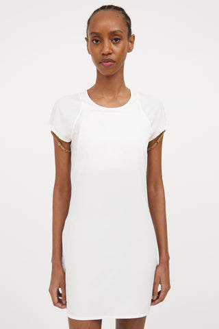 X Nike White Layered Cut Out Dress