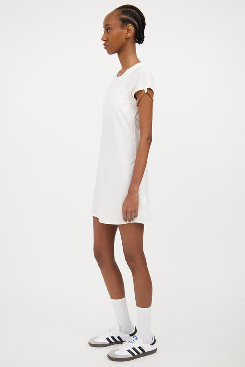 X Nike White Layered Cut Out Dress