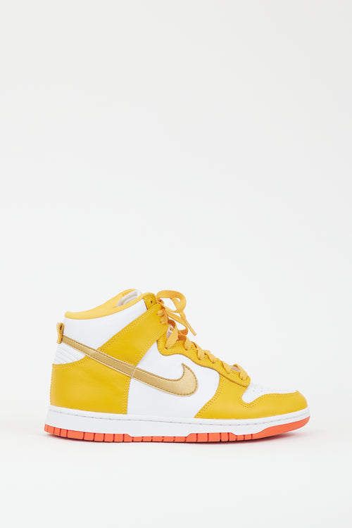 Nike Yellow & White Dunk High Retro Sneaker