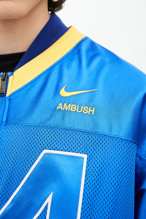 Nike x Ambush Blue & Yellow Jersey Bomber Jacket