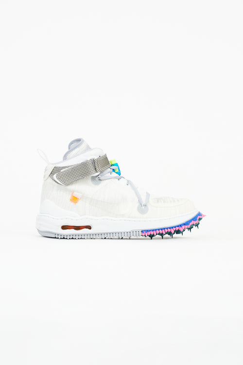 Nike x Off-White White & Multi Air Force 1 Mid Sneaker