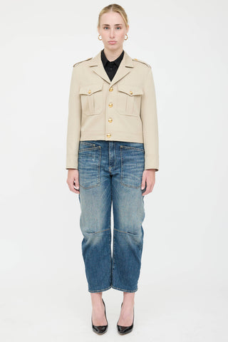 Nili Lotan Cropped Button Up Jacket