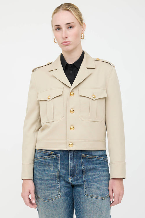 Nili Lotan Cropped Button Up Jacket