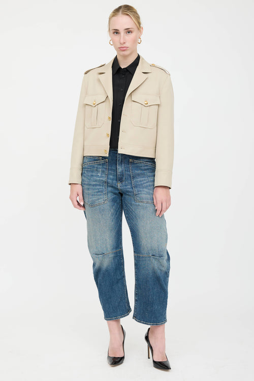 Nili Lotan Cropped Button Up Jacket