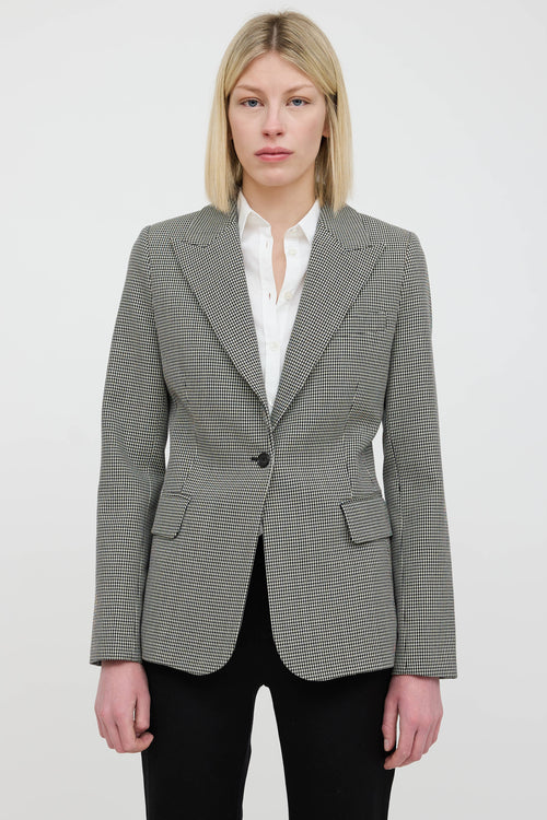 Nili Lotan Wool Houndstooth Blazer