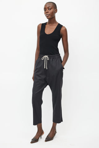 Nili Lotan Black Striped Drawstring Trouser