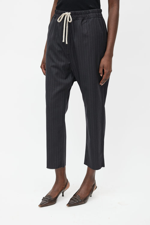 Nili Lotan Black Striped Drawstring Trouser