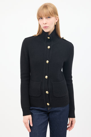 Nili Lotan Black Wool & Cashmere Kala Cardigan