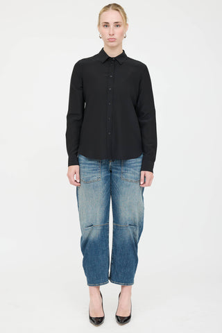 Nili Lotan Silk Button Up Shirt