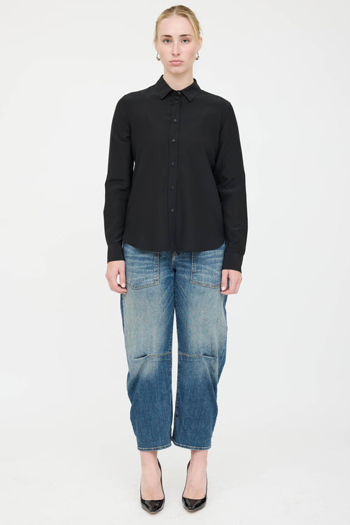 Nili Lotan Silk Button Up Shirt