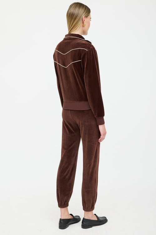 Nili Lotan Velvet Tracksuit Co-Ord Set