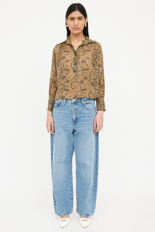 Nili Lotan Paisley Long Sleeve Top