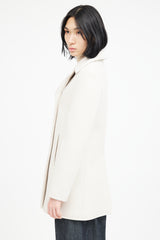 Nili Lotan Cream & Gold Double Breasted Wool Coat