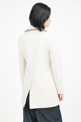 Nili Lotan Cream & Gold Double Breasted Wool Coat