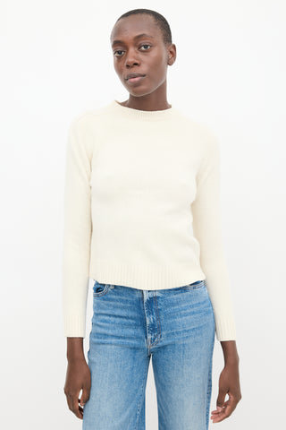 Nili Lotan Cream Wool Knit Sweater