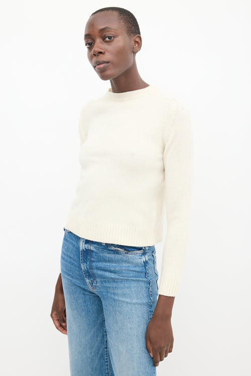 Nili Lotan Cream Wool Knit Sweater