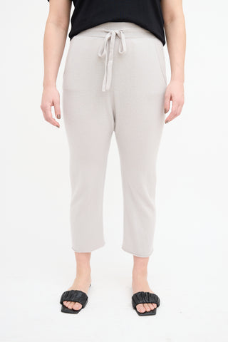 Nili Lotan Grey Cashmere Drop Seat Lounge Pant