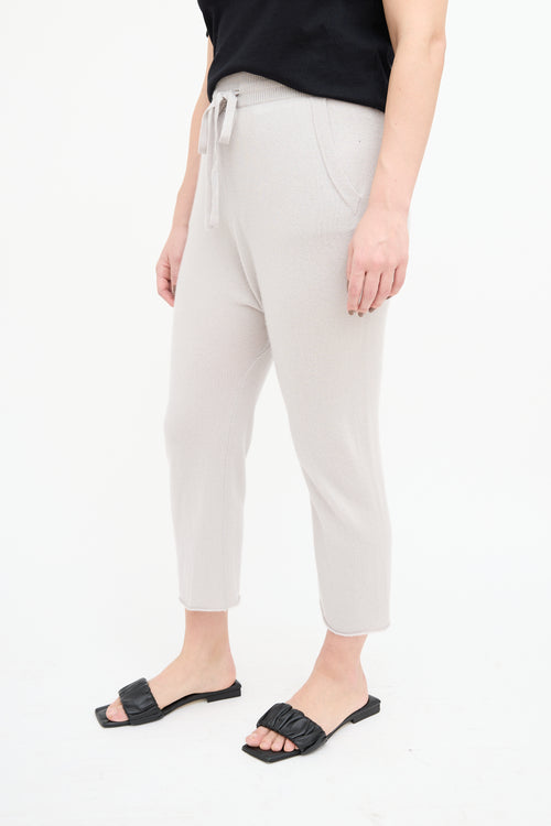 Nili Lotan Grey Cashmere Drop Seat Lounge Pant