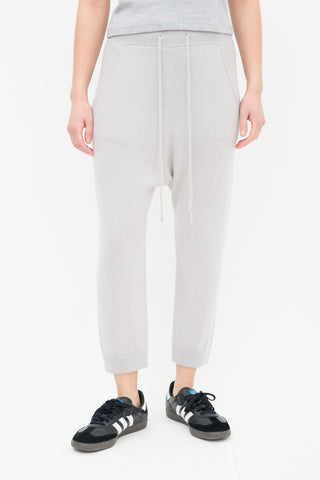 Nili Lotan Grey Cashmere Drop Seat Sweatpant