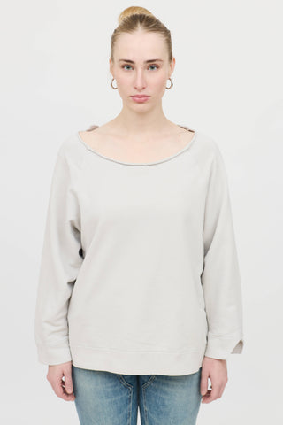 Nili Lotan Cotton Distressed Sweatshirt