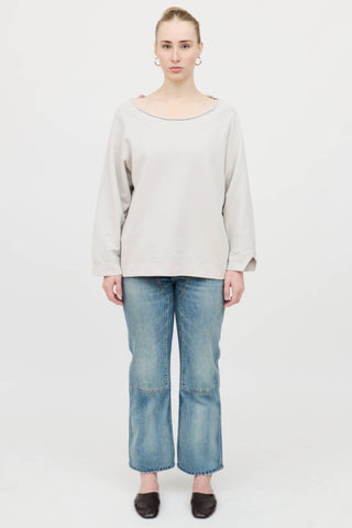 Nili Lotan Cotton Distressed Sweatshirt