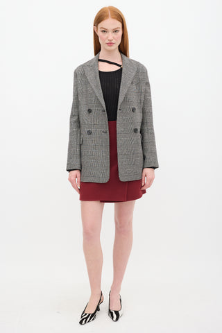 Nili Lotan Black & Grey Houndstooth Blazer