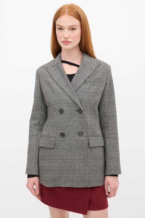 Nili Lotan Black & Grey Houndstooth Blazer