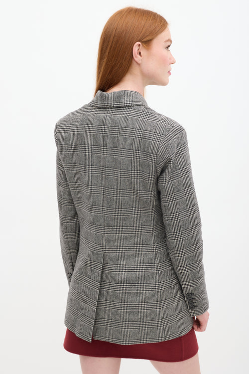 Nili Lotan Black & Grey Houndstooth Blazer