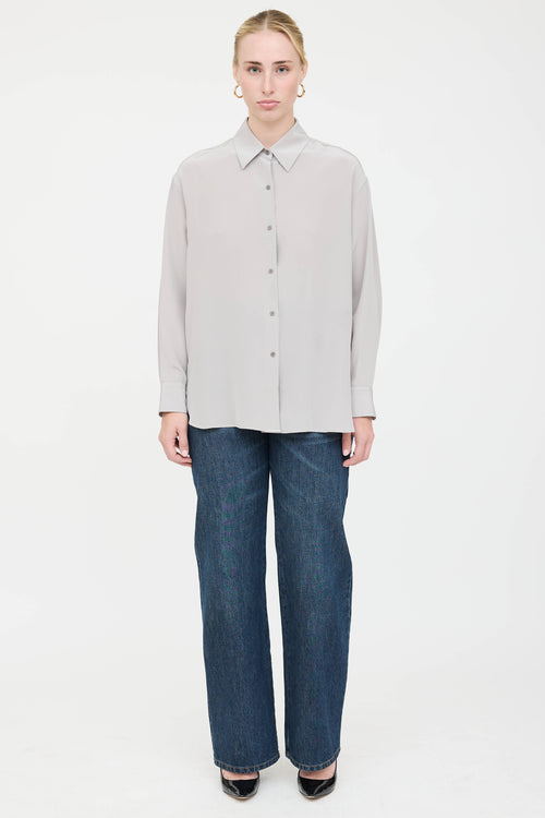 Nili Lotan Silk Button Up Shirt