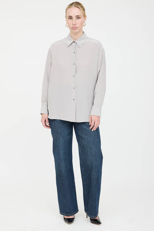 Nili Lotan Silk Button Up Shirt