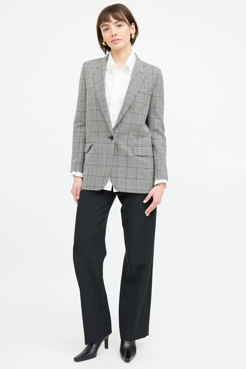 Nili Lotan Wool Plaid Blazer