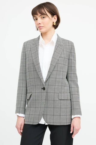 Nili Lotan Wool Plaid Blazer