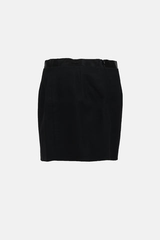 Nili Lotan Lotus Wool Satin Trim Skirt